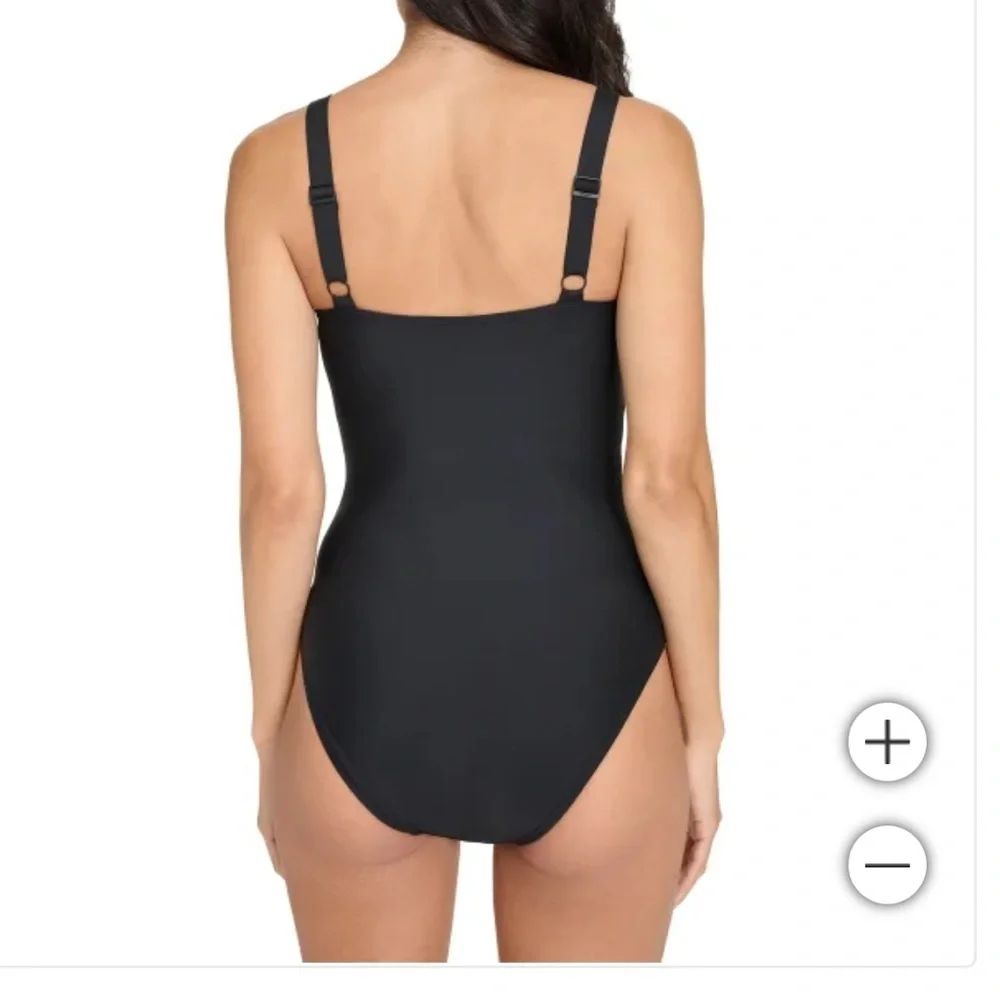 NWOT‎ DKNY Women's Swimsuit black one piece S M L - Picture 2 of 5